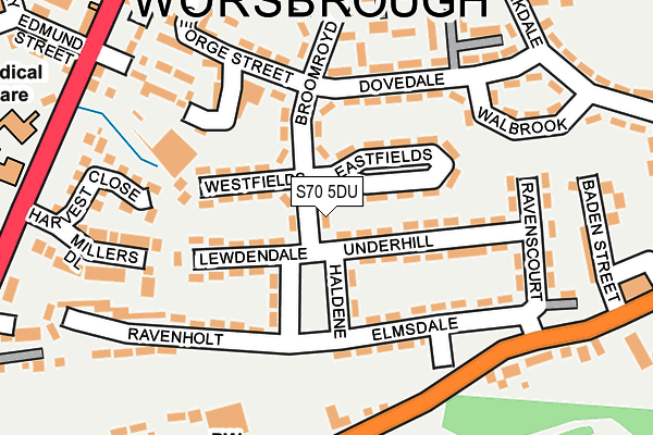 S70 5DU map - OS OpenMap – Local (Ordnance Survey)