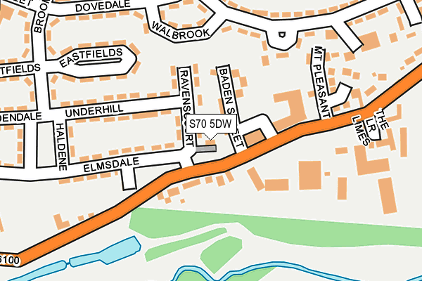 S70 5DW map - OS OpenMap – Local (Ordnance Survey)