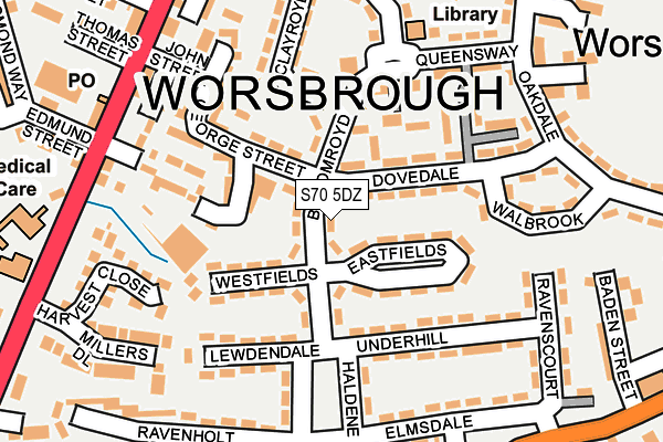 S70 5DZ map - OS OpenMap – Local (Ordnance Survey)