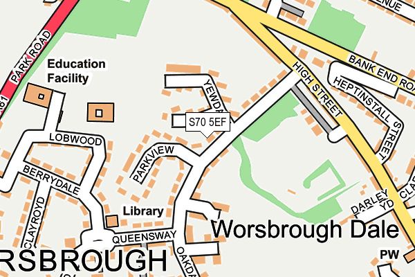 S70 5EF map - OS OpenMap – Local (Ordnance Survey)