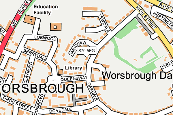 S70 5EG map - OS OpenMap – Local (Ordnance Survey)