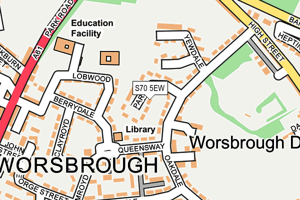 S70 5EW map - OS OpenMap – Local (Ordnance Survey)