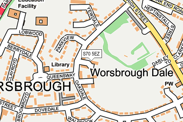 S70 5EZ map - OS OpenMap – Local (Ordnance Survey)