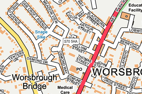 S70 5HA map - OS OpenMap – Local (Ordnance Survey)