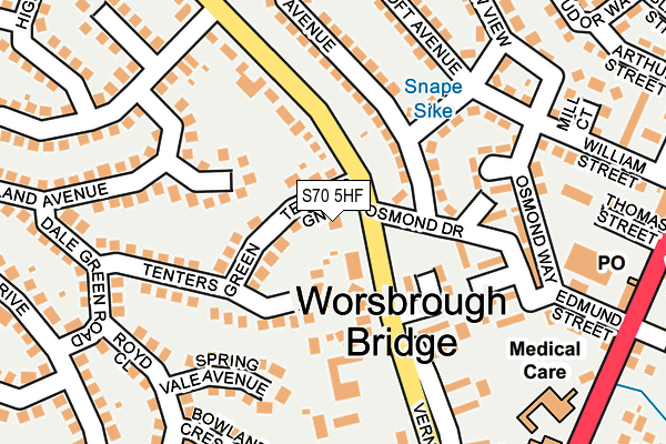 S70 5HF map - OS OpenMap – Local (Ordnance Survey)