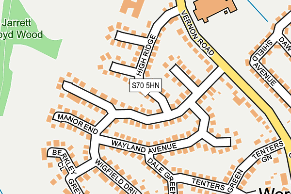 S70 5HN map - OS OpenMap – Local (Ordnance Survey)