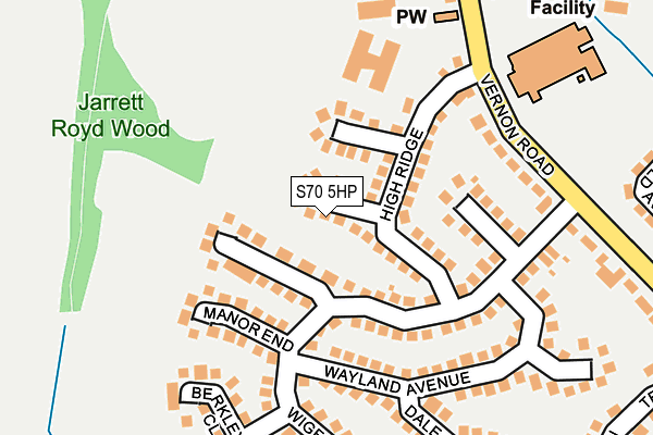 S70 5HP map - OS OpenMap – Local (Ordnance Survey)