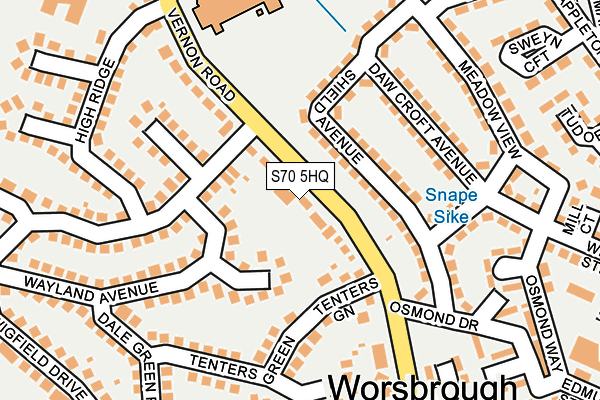 S70 5HQ map - OS OpenMap – Local (Ordnance Survey)