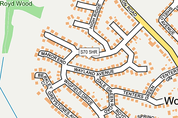 S70 5HR map - OS OpenMap – Local (Ordnance Survey)