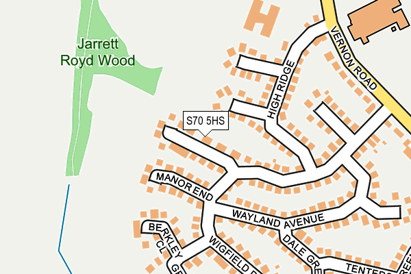 S70 5HS map - OS OpenMap – Local (Ordnance Survey)