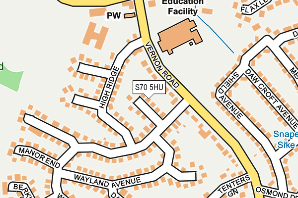 S70 5HU map - OS OpenMap – Local (Ordnance Survey)