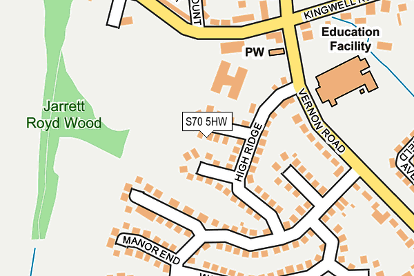 S70 5HW map - OS OpenMap – Local (Ordnance Survey)