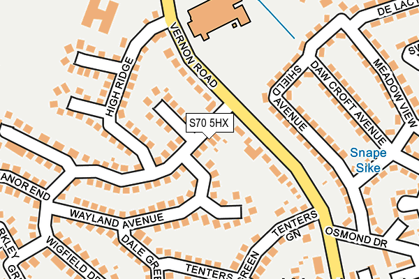 S70 5HX map - OS OpenMap – Local (Ordnance Survey)