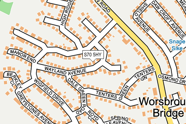 S70 5HY map - OS OpenMap – Local (Ordnance Survey)