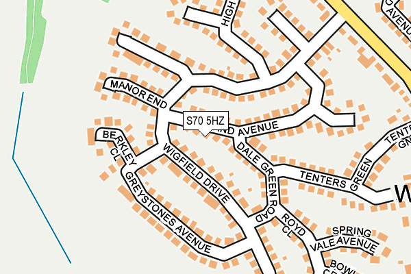 S70 5HZ map - OS OpenMap – Local (Ordnance Survey)