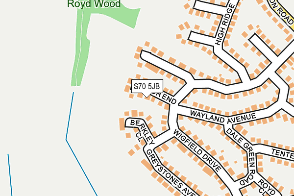 S70 5JB map - OS OpenMap – Local (Ordnance Survey)