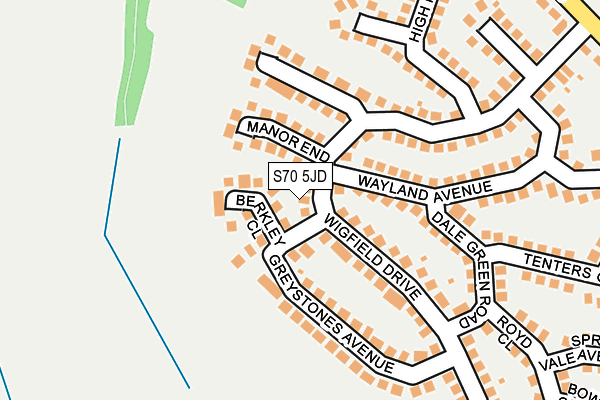 S70 5JD map - OS OpenMap – Local (Ordnance Survey)