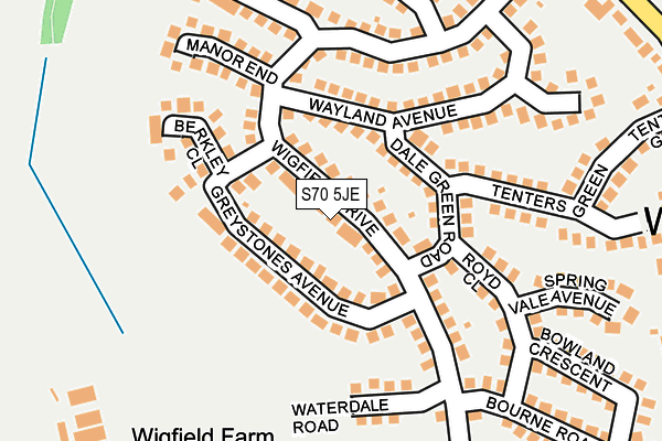 S70 5JE map - OS OpenMap – Local (Ordnance Survey)