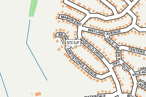 S70 5JF map - OS OpenMap – Local (Ordnance Survey)