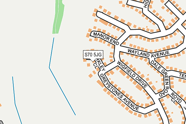 S70 5JG map - OS OpenMap – Local (Ordnance Survey)