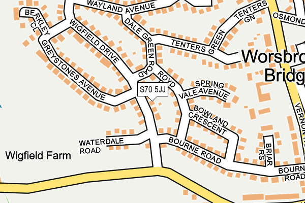 S70 5JJ map - OS OpenMap – Local (Ordnance Survey)