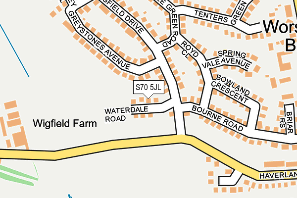 S70 5JL map - OS OpenMap – Local (Ordnance Survey)