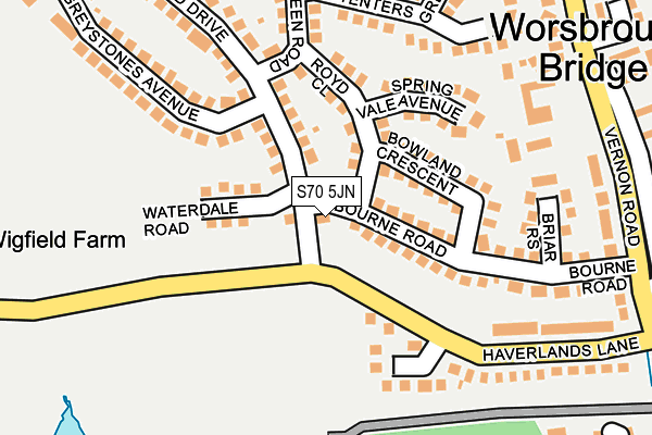 S70 5JN map - OS OpenMap – Local (Ordnance Survey)