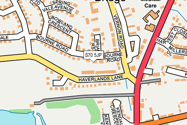 S70 5JP map - OS OpenMap – Local (Ordnance Survey)