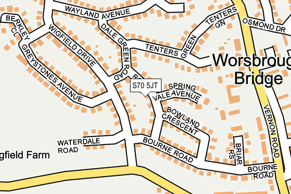 S70 5JT map - OS OpenMap – Local (Ordnance Survey)