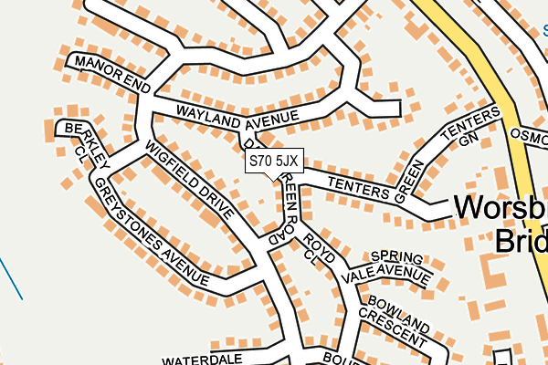 S70 5JX map - OS OpenMap – Local (Ordnance Survey)