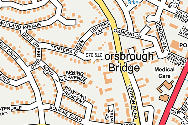 S70 5JZ map - OS OpenMap – Local (Ordnance Survey)