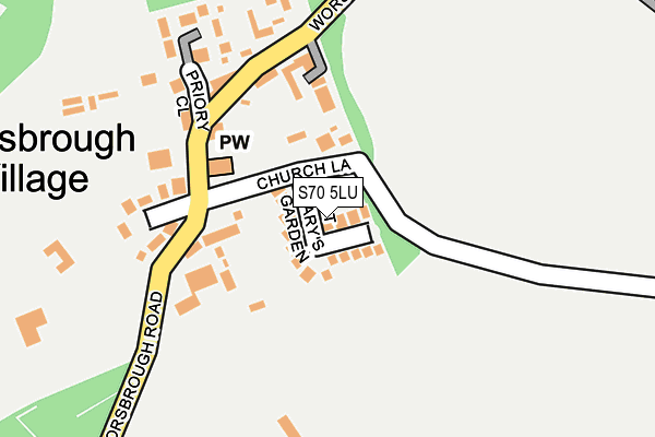 S70 5LU map - OS OpenMap – Local (Ordnance Survey)