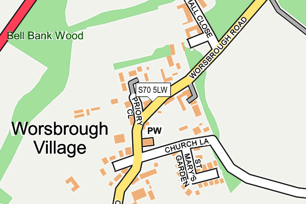 S70 5LW map - OS OpenMap – Local (Ordnance Survey)