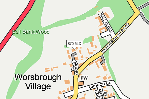 S70 5LX map - OS OpenMap – Local (Ordnance Survey)