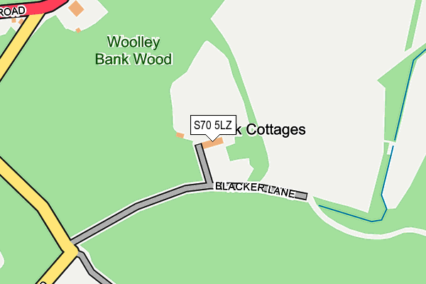 S70 5LZ map - OS OpenMap – Local (Ordnance Survey)