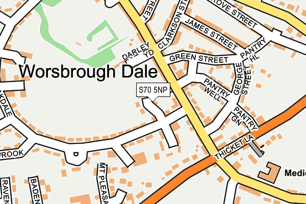 S70 5NP map - OS OpenMap – Local (Ordnance Survey)