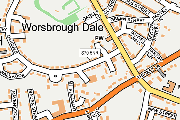 S70 5NR map - OS OpenMap – Local (Ordnance Survey)