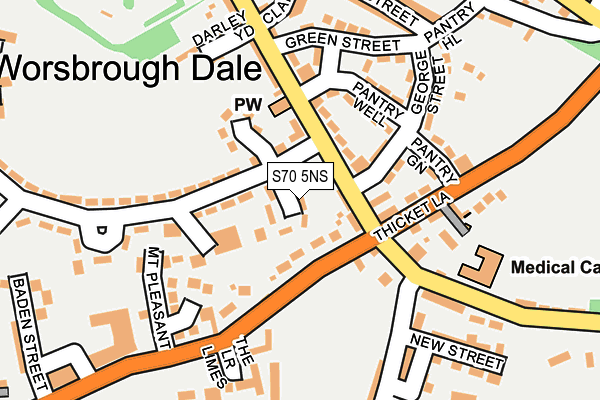 S70 5NS map - OS OpenMap – Local (Ordnance Survey)