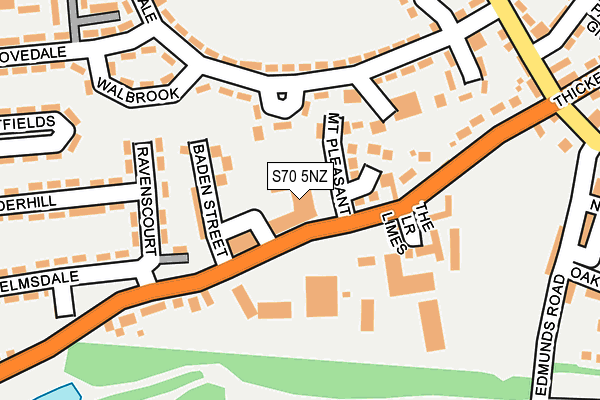 S70 5NZ map - OS OpenMap – Local (Ordnance Survey)