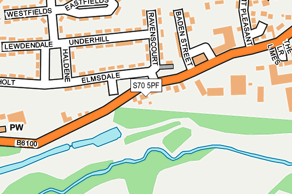 S70 5PF map - OS OpenMap – Local (Ordnance Survey)