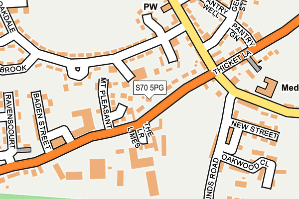 S70 5PG map - OS OpenMap – Local (Ordnance Survey)