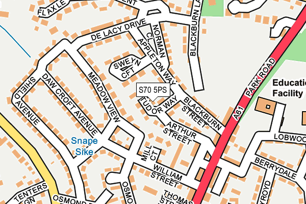 S70 5PS map - OS OpenMap – Local (Ordnance Survey)