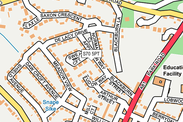 S70 5PT map - OS OpenMap – Local (Ordnance Survey)