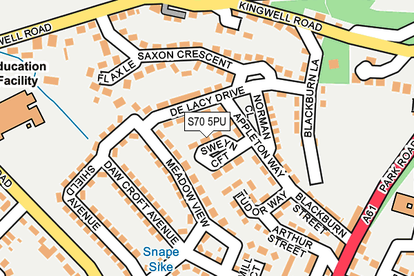 S70 5PU map - OS OpenMap – Local (Ordnance Survey)