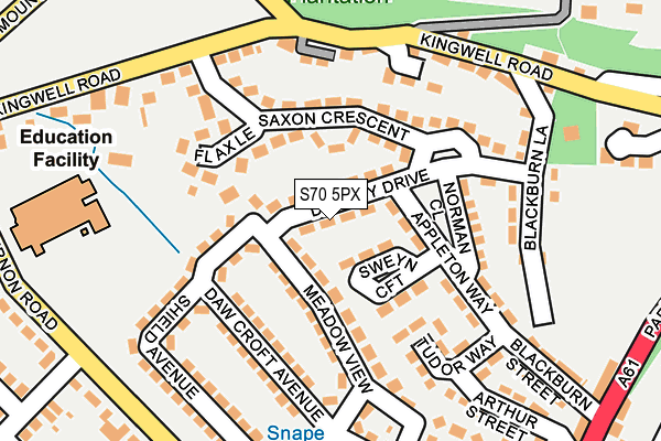 S70 5PX map - OS OpenMap – Local (Ordnance Survey)