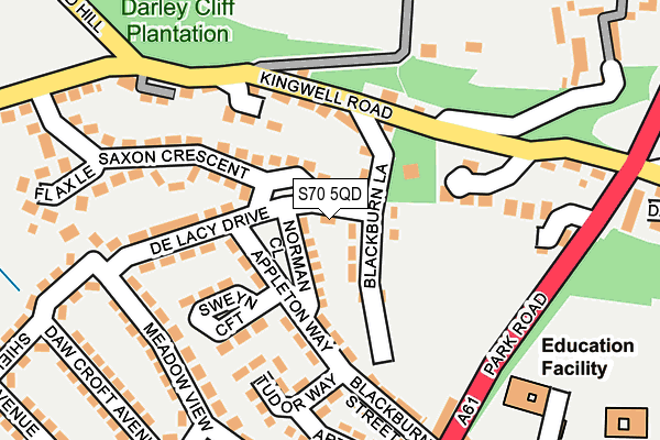 S70 5QD map - OS OpenMap – Local (Ordnance Survey)