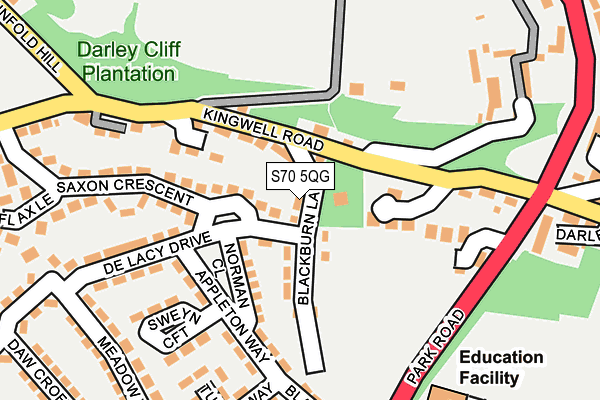 S70 5QG map - OS OpenMap – Local (Ordnance Survey)