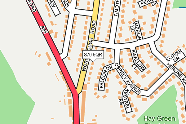 S70 5QR map - OS OpenMap – Local (Ordnance Survey)