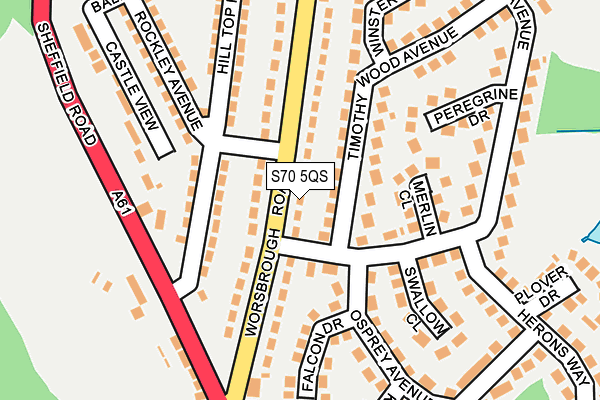 S70 5QS map - OS OpenMap – Local (Ordnance Survey)