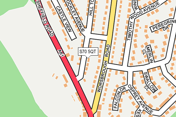 S70 5QT map - OS OpenMap – Local (Ordnance Survey)